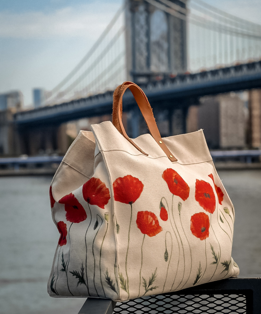 Tuscany Cotton Canvas Floral Tote Bag