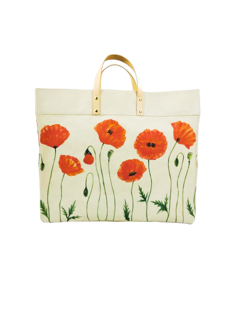 Tuscany Cotton Canvas Floral Tote Bag