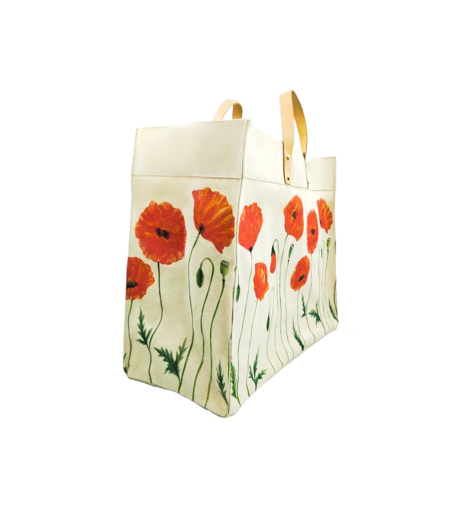 Tuscany Cotton Canvas Floral Tote Bag