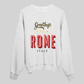 “Greetings from Rome” Terry Oversized Retro Logo Crew Neck Sweatshirt